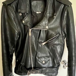Vintage black Leather Motorcycle Jacket